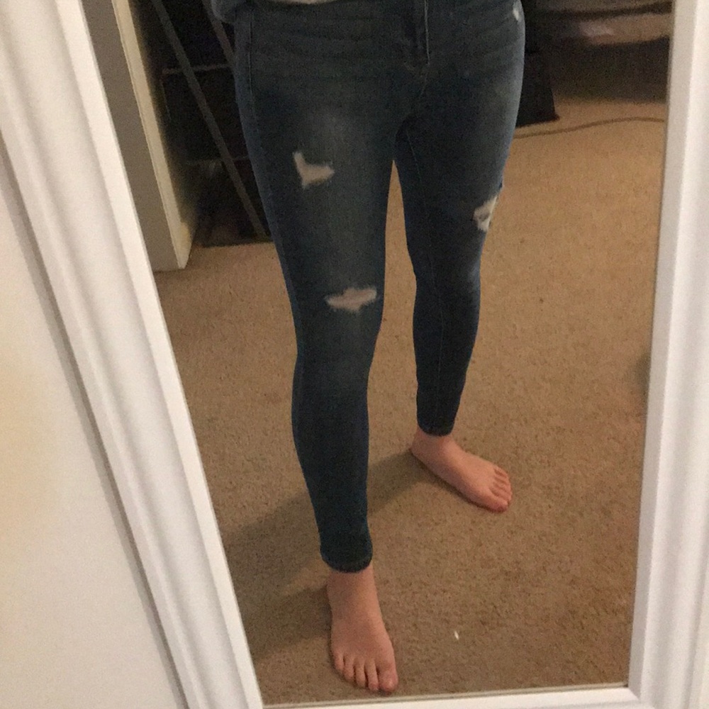 Ripped blue jeans